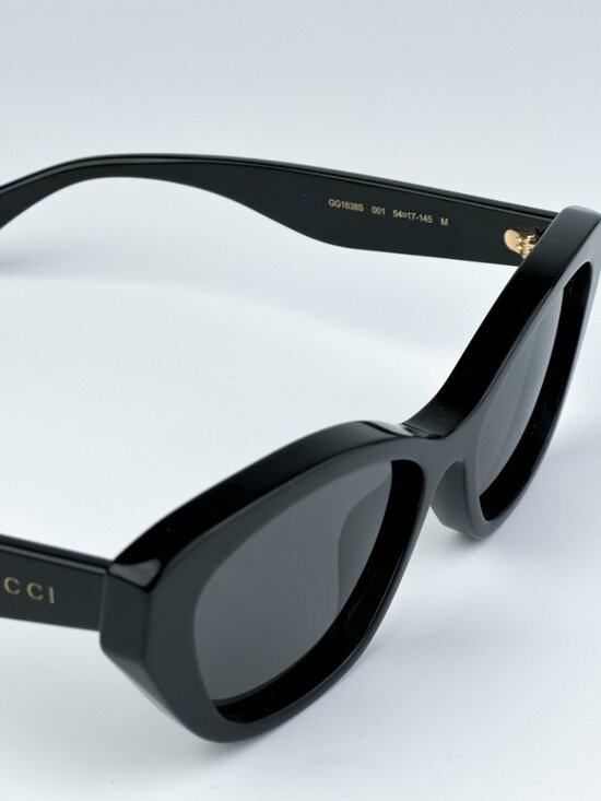 NEW Gucci GG1638S 001 Black Grey Anti-Reflective Women Cat Eye Sunglasses